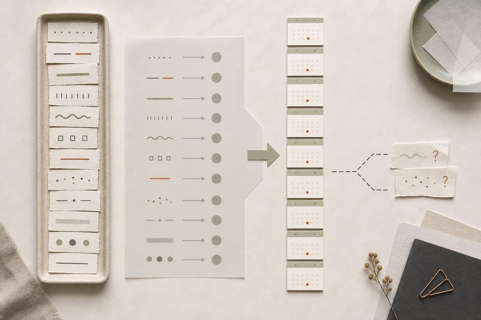 Mixed date tokens being normalized into one consistent calendar sequence.